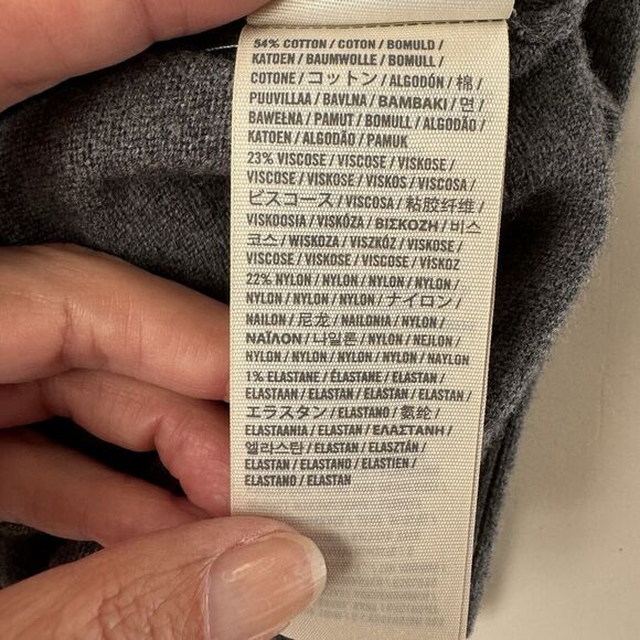 Abercrombie & Fitch Sweater Women’s Medium Gray Crop Cardigan Logo Lace Accent - Picture 11 of 14